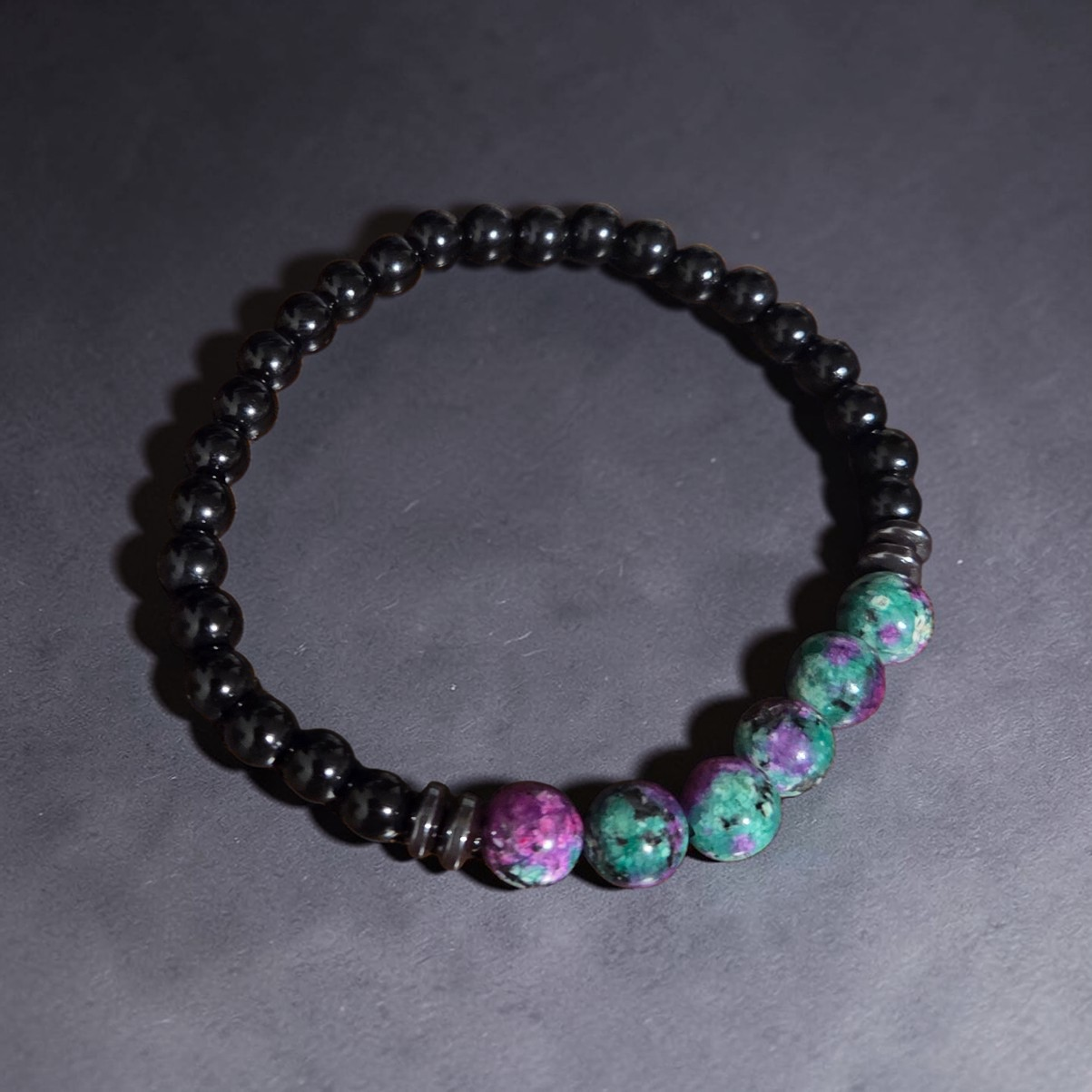 Green/Purple Bead Bracelet